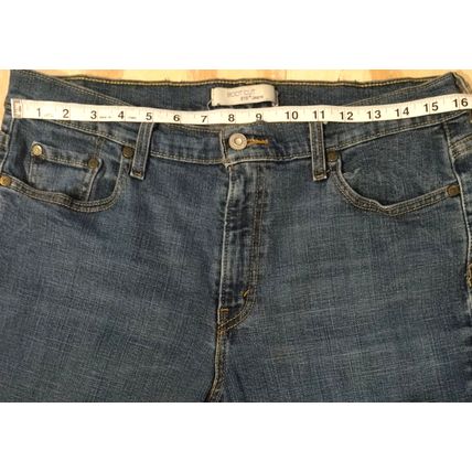 Levi's Women 515 Jeans Size 12 Medium Blue Bootcut Mid Rise Distressed Mexico