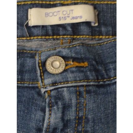 Levi's Women 515 Jeans Size 12 Medium Blue Bootcut Mid Rise Distressed Mexico
