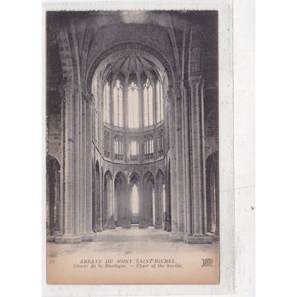 Abbaye Mont Saint Michel Choeur Basilique France Postcard unused VGC