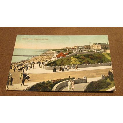 1923 fr Postcard - West Beach scene, Clacton On Sea - Essex