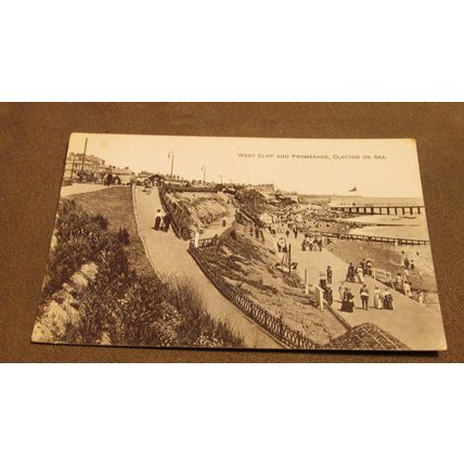 1914 real photo Postcard -West Cliff & Promenade @ Clacton On Sea - Essex