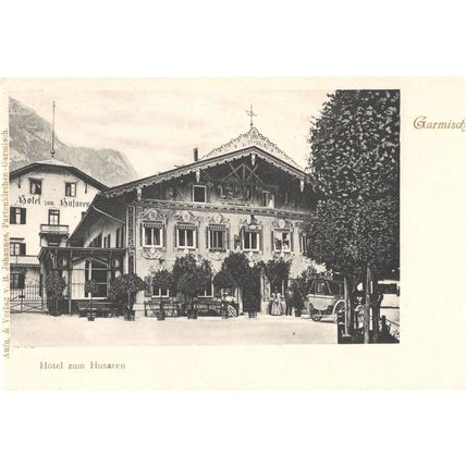 Hotel Husaren Garmisch Antique German Postcard