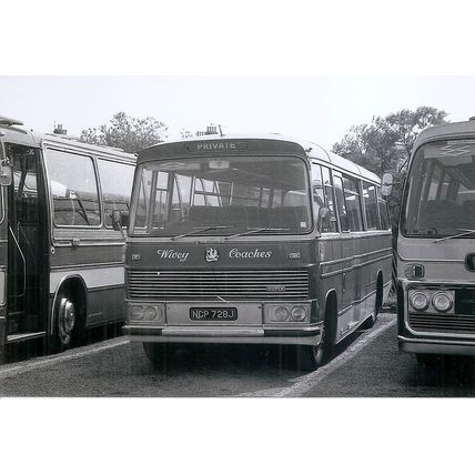 Black & White Photograph of Wivey Coaches (Walker) of Wiveliscombe - NCP 728J