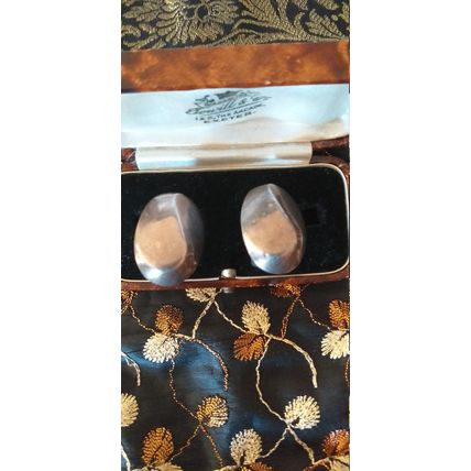 Antique Vintage Edwardian Sterling Silver Earrings Clip on Hallmarked -Heavy 10.