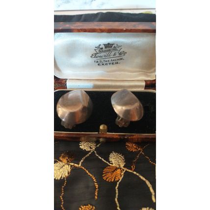 Antique Vintage Edwardian Sterling Silver Earrings Clip on Hallmarked -Heavy 10.
