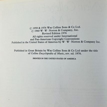 New College Encyclopedia of Music Hardcover 1976 by F. L. Harrison Conrad Wilson