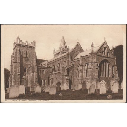 St Mary's Church, Ottery St Mary, Devon, c.1920 - TSM Russell Postcard