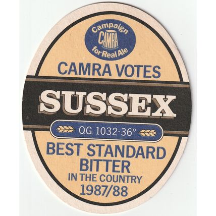 BEER MAT - KING & BARNES BREWERY - SUSSEX DRAUGHT BITTER -(Cat No 028) - (1988)