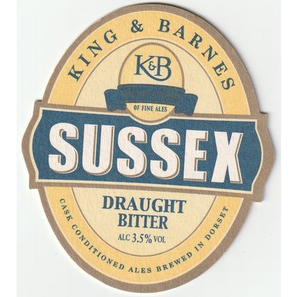 BEER MAT - KING & BARNES BREWERY - SUSSEX DRAUGHT BITTER -(Cat No 056) - (2003)
