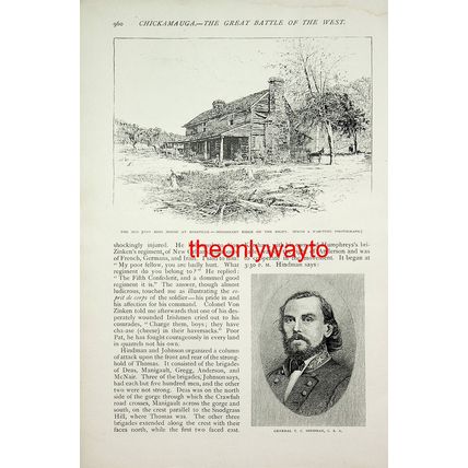 Old John Ross House, Rossville, Gen Hindman, (More, Reverse), Book Illustration