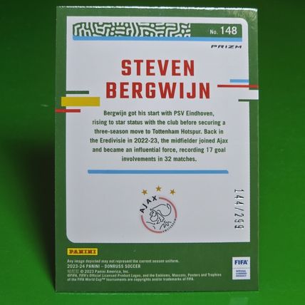 PANINI DONRUSS SOCCER 2023/24 STEVEN BERGWIJN AJAX NUMBERED 144/299