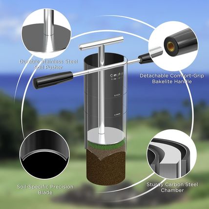 KINGTOP Portable Golf Hole Cutter – Detachable Handle, USGA Standard 4Inch & 6In