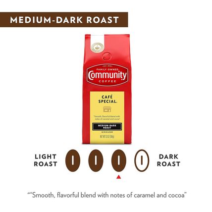 Community Coffee Café Special Blend 64 Ounce, Medium Dark Roast Ground Coffee, 3
