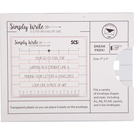 Lettering Envelope Addressing Stencil - Template Ruler Guide for Perfectly Strai
