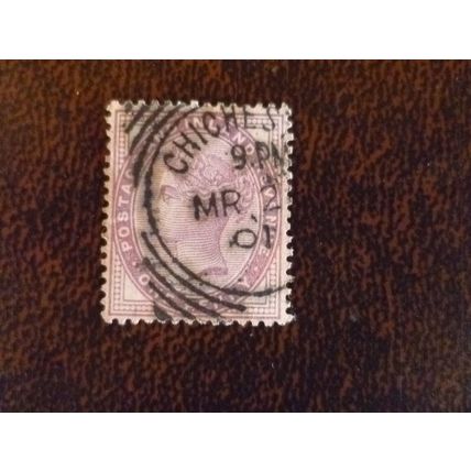 1881 GB Queen Victoria SG172 1d lilac fine used stamp Chichester March 2 1901