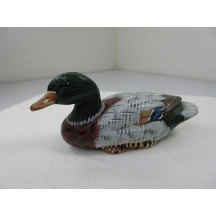 Vintage LOT of 5 Mini Duck Decoy Figures Stone Wood Hand Painted Mallard Goose