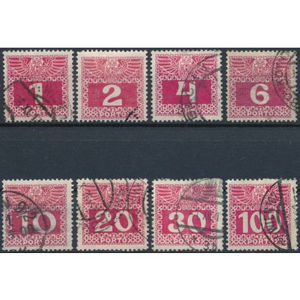 Postage Due: 8 Values - Austria 1908/11 - Used Hinged