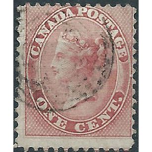 Canada (Colony of) 1859 SG29 1c Pale Rose Fine Used....
