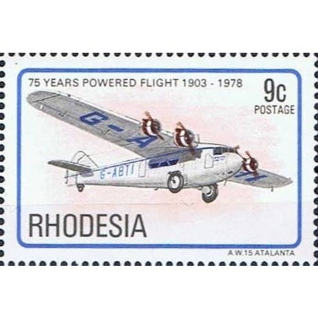 Rhodesia 1978 Flight 9c AW15 Atalanta Unmounted Mint NHM SG 573 Sc 411 stamp