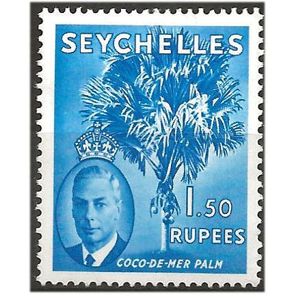 Seychelles 1952 SG169 1r50c Blue Mounted Mint . ..