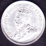 1917 Canada 5 Cents Silver Coin