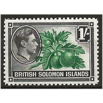 Solomon Islands 1939 SG68 1/- Green & Black Mounted Mint . .. .