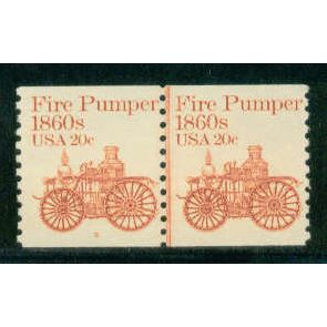 1908 20c Fire Pumper Fine MNH Dry Gum CNP Left 5 W0259