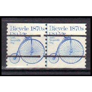 1901a 5.9c Bicycle Fine MNH Dry Gum CNP Left 4 Line Gap PA0390