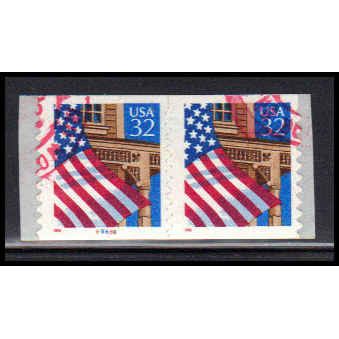 Used 2915A 32c U.S. Flag Over Porch Fine CNP Left 89888 11x10 PA1787