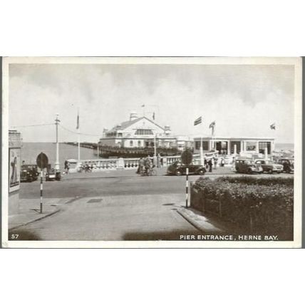 Herne Bay, Kent - Pier Entrance - postcard 1955 pmk