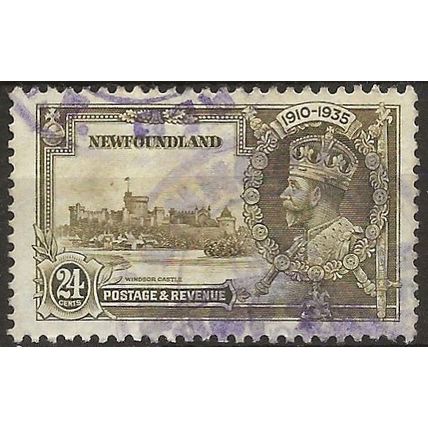 Newfoundland 1935 SG253 24c Olive-Green Silver Jubilee Good+ Used ..