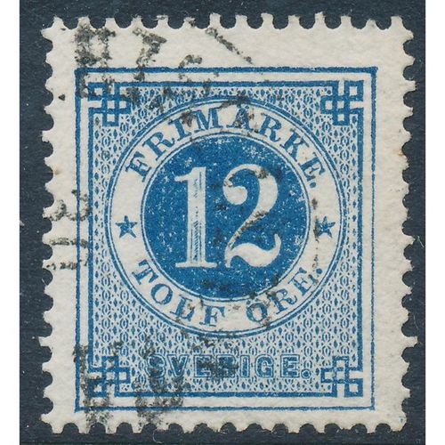 Sweden Facit 32v5/Scott 32v, 12ö blue Ringtyp p.13, F-VF used VARIETY