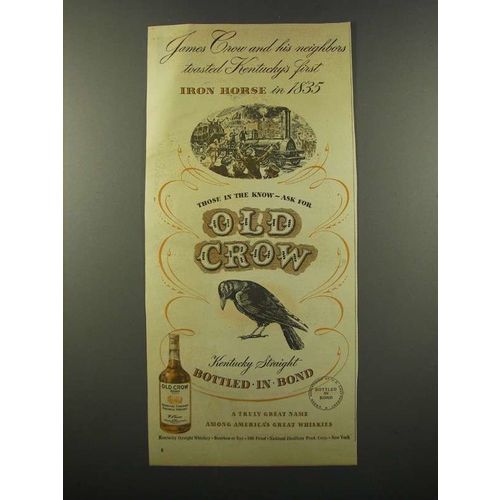 1947 Old Crow Bourbon Ad - First Iron Horse