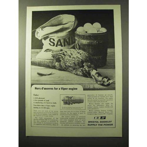 1964 Bristol Siddeley Viper Engine Ad - Hor D'Oeuvres