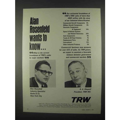 1967 TRW Inc. Ad - Alan Rosenfeld Wants To Know
