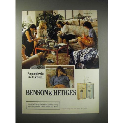 1990 Benson & Hedges Cigarettes Ad - For people who like to smoke