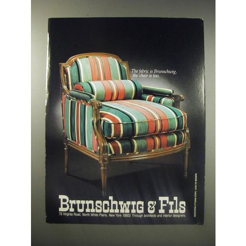 1990 Brunschwig & Fils Ad - Montespan Ottoman Stripe. Louis XVI Bergere