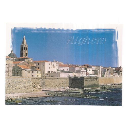 BASTIONI MARCO POLO, ALGHERO, SARDINIA, ITALY unused large postcard =