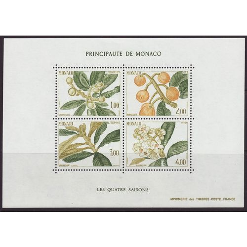 Monaco 1985 SG MS1730 UMM Minisheet - Flora (B-377)