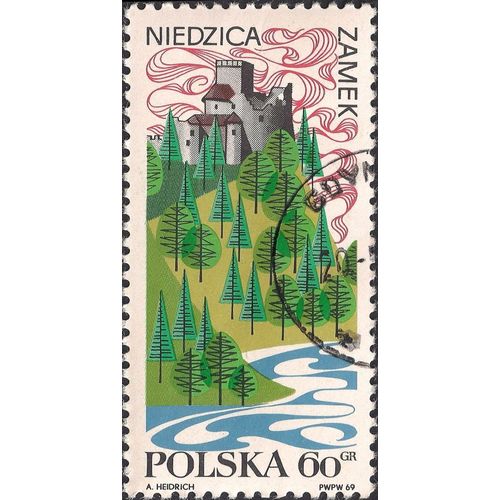 POLAND, Niedzica Castle over Dunajec river, green 1969, 60 Gr