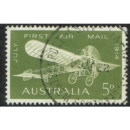 Australia 1964 50th Anniv 1st Airmail Flight 5d Olive Green SG370 FU