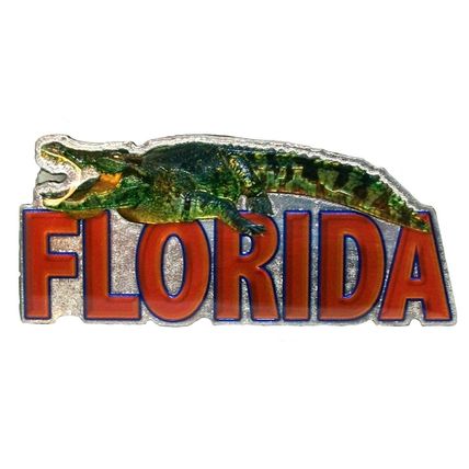 Florida with Gator Jumbo Artwood Foil Fridge Magnet