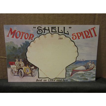 LAND & SEA, SHELL MOTOR SPIRIT C. 1910 unused vintage reproduction postcard