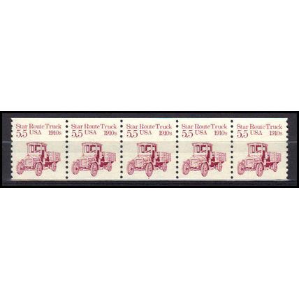 2125 5.5c Star Route Truck Very Fine MNH Dry Gum PNC 1/5 X0436