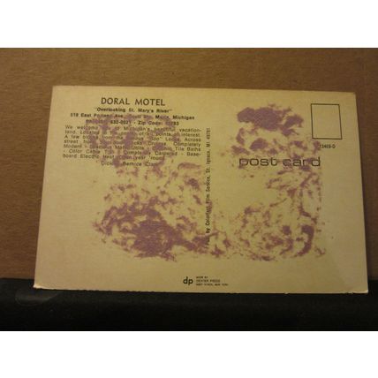 DORAL MOTEL, SAULT SAINTE MARIE, MICHIGAN, USA. unused postcard =