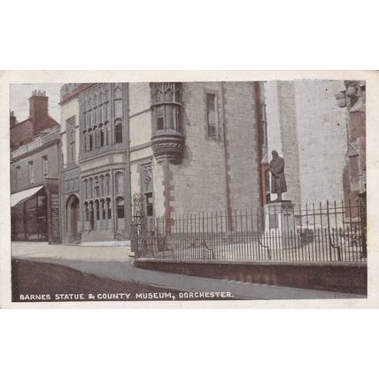 Barnes Statue & County Museum Dorchester Dorset Postcard ( DOR79204)