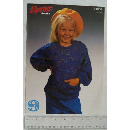 Vintage: Sirdar 4604 sweater, chunky, 22-32 inch, 56-81 cm