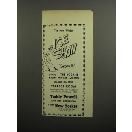 1952 Hotel New Yorker Ad - The new Winter Ice Show Bottoms Up