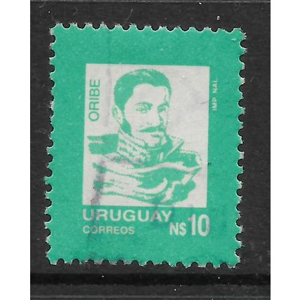 URUGUAY 1986 LIBERATION HEROES 10p GREEN MANUEL ORIBE SG 1875a FINE USED#