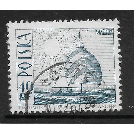 POLAND 1966 TOURISM 40gr BLUE YACHT SG 1686 FINE USED